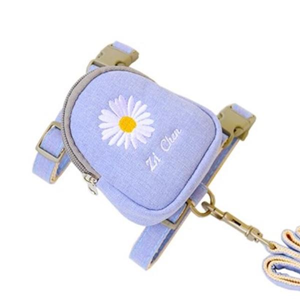 ペット用チェスト ストラップとリーシュのセット 調節可能 ペットハーネス＆リード 花柄 コットンウォーキングバッグ ポケット付き 送料込み |  | 13