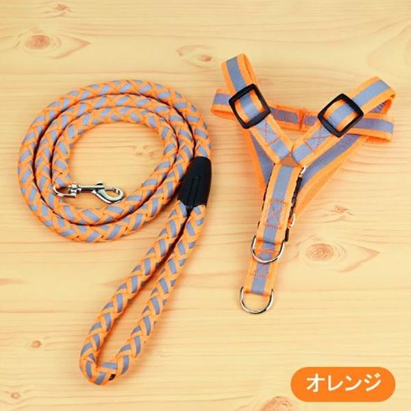 犬用 猫用 ハーネス チョッキ式リード ペット用品 お散歩グッズ ハーネスリード かわいい おしゃ 調節可 犬用引き紐 ベスト 反射材 送料込み |  | 01