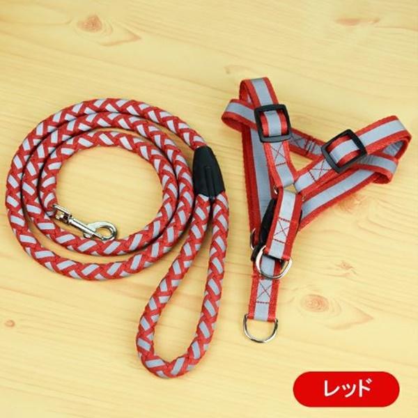 犬用 猫用 ハーネス チョッキ式リード ペット用品 お散歩グッズ ハーネスリード かわいい おしゃ 調節可 犬用引き紐 ベスト 反射材 送料込み |  | 04