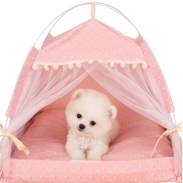 ペットベッド 猫ベッド 犬ベッド 可愛い ドーム型 ペットテント クッション付き 面白い 通気性 両面パッド 洗浄簡単 折りたたみ 小動物用 送料込み |  | 12
