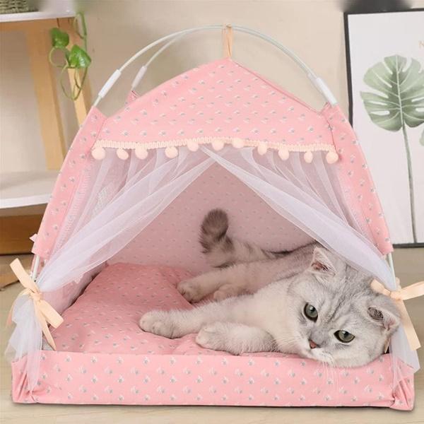 ペットベッド 猫ベッド 犬ベッド 可愛い ドーム型 ペットテント クッション付き 面白い 通気性 両面パッド 洗浄簡単 折りたたみ 小動物用 送料込み |  | 10