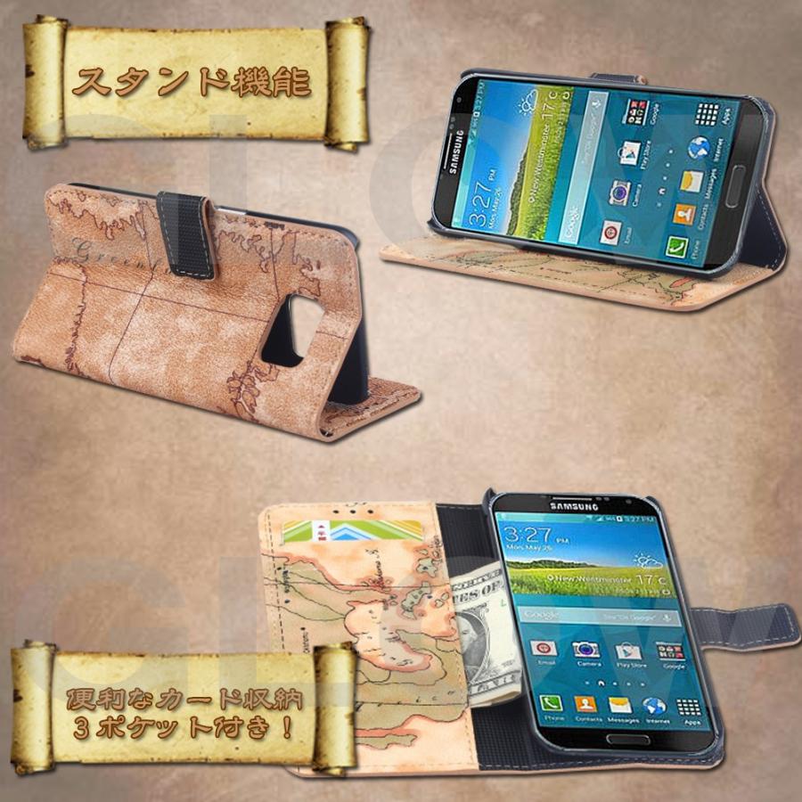 SAMSUNG docomo Galaxy S6 3点セットSC-05G/S6edge SC-04G/au S6edge SCV31地図柄 マップ柄 手帳型 PUレザーケース  ゆうパケット送料無料 | SAMSUNG | 02