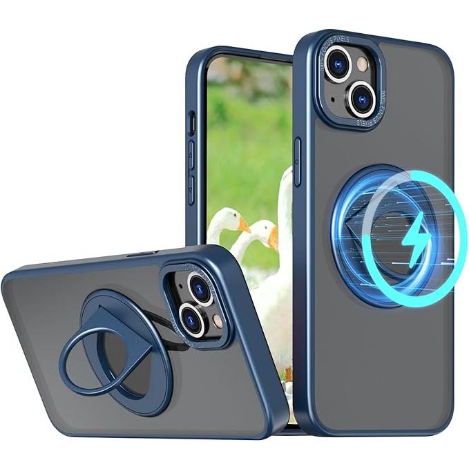 iPhone 15 ジャケット型 ケース 強化ガラス+タッチペン付き 360度回転 リング付き 超軽量 お洒落 使い易い 送料込み |  | 04