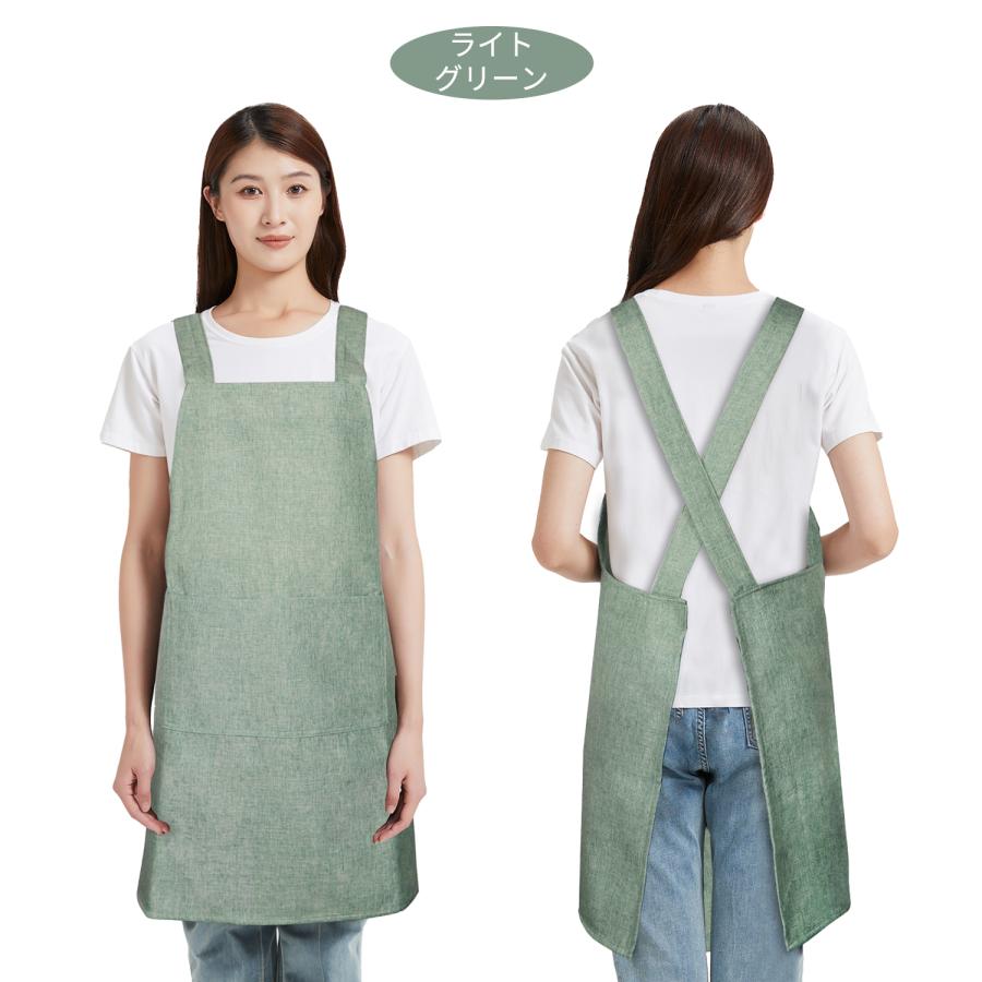 エプロン 被るだけ 体型カバー 着脱簡単 肩掛け レディース シンプル