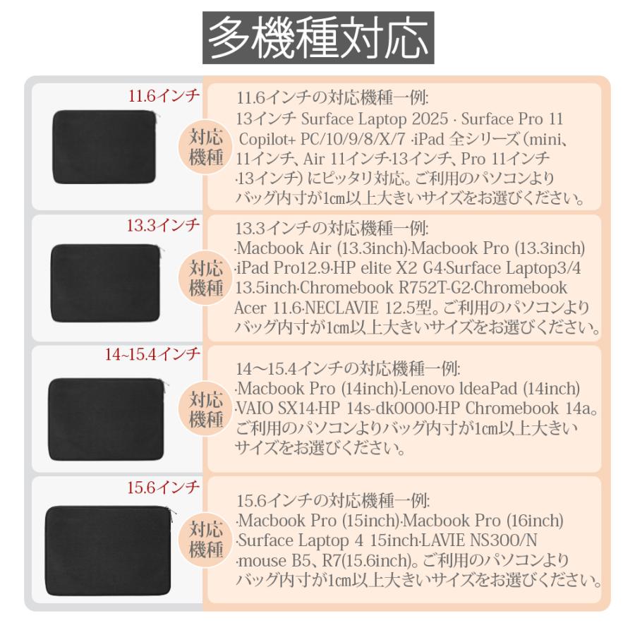 BIGHAS パソコンケース PCケース iPadケース インナーバッグ ノートパソコン PC バッグ ケース スリーブ 11.6インチ 13.3インチ 14〜15.4インチ 15.6インチ |  | 06