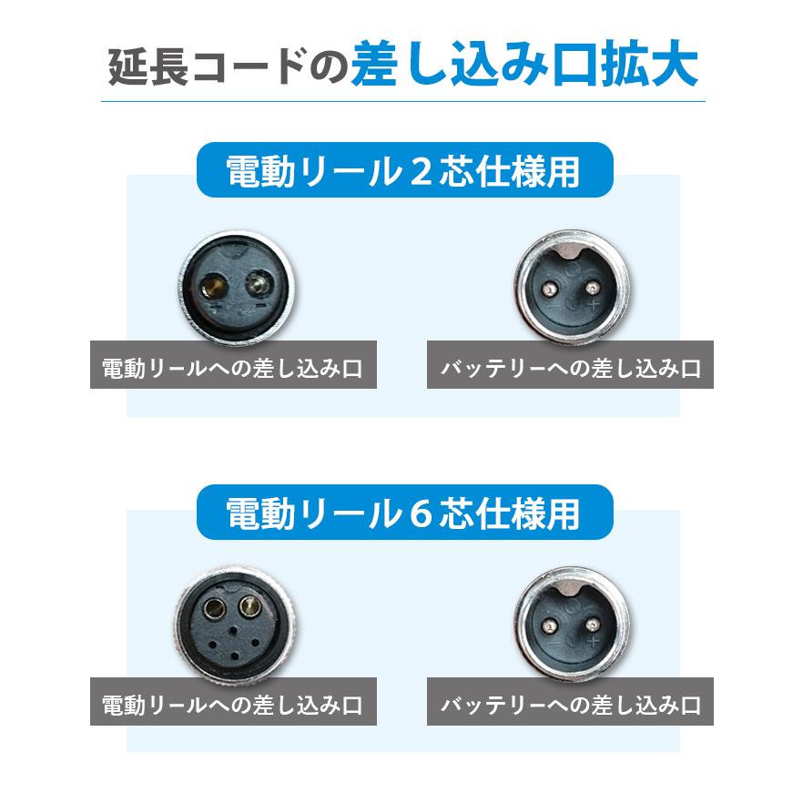 DAIWA SHIMANO ダイワ シマノ 電動リール 2芯、6芯 タイプ専用 延長コード 2m BMバッテリー仕様 2穴、6穴タイプ バッテリー 専用 釣り 船釣り 219-04_07 :219-:ビッグハート 通販 6種類選択可 ダイワ シマノ BMバッテリー用 変換ケーブル2芯 6芯 2穴 6穴 互換 ケーブル 電動リール専用の交換用電源コード (2穴-2穴ケーブル0.45M)