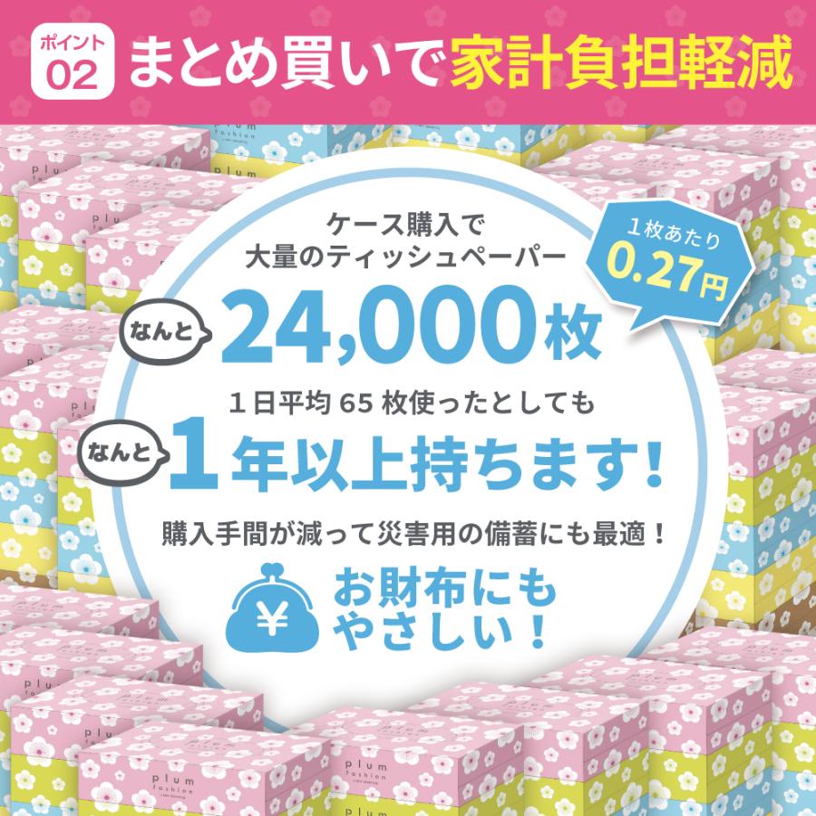 ティッシュ ティッシュペーパー ボックスティッシュ 箱ティッシュ まとめ買い ソフト 肌にやさしい 高品質 80箱 150組 300枚 パルプ100％ エイトワン |  | 03
