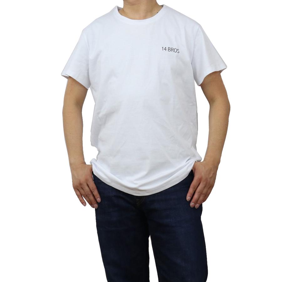 【国内即発】14BROS ロゴ Ｔシャツ 12679A3062B16 BIANCO フォーティーンブロ 14BROS メンズ ブランド Tシャツ