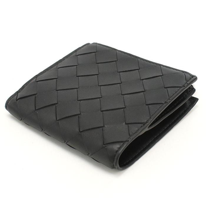 BOTTEGA VENETA ボッテガ ヴェネタ 二つ折り財布 小銭入付き イントレチャート 600270 V3UH2 8803 レディース ブラック 爆買の画像