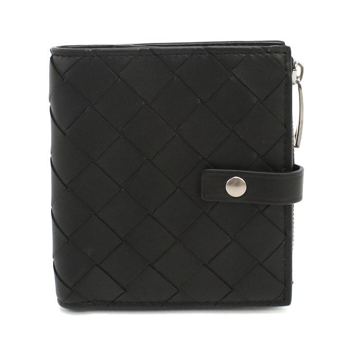 BOTTEGA VENETA ボッテガ ヴェネタ 二つ折り財布 小銭入付き イントレチャート 600270 V3UH2 8803 レディース ブラック 爆買の画像