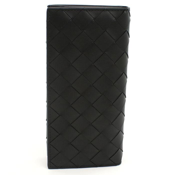 【父の日】BOTTEGA VENETA ボッテガヴェネタ 二つ折り長財布 イントレチャート 635567 V3US1 8803 メンズ ブラック 爆買の画像