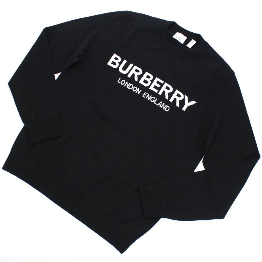 BURBERRY ブラック ロゴセーター BURBERRY ロゴ入り ブラック ニットセーター BURBERRY バーバリー