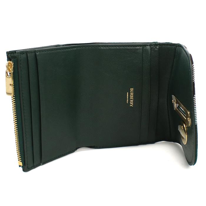 BURBERRY バーバリー 三折財布小銭入付き 8081784 B8636 レディース グリーン 爆買の画像