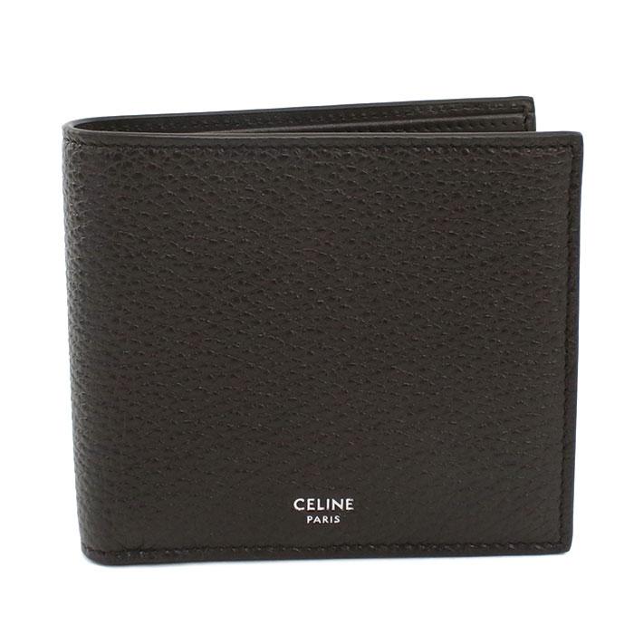 CELINE 三つ折り財布 ブラウン/ブラック セリーヌ 折財布 トリオンフ フラップ ウォレット 三つ折り ブラック