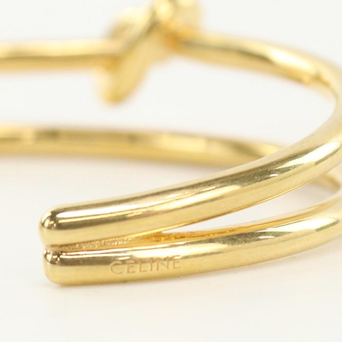 関税込【CELINE】ノット ダブル カフ ゴールドフィニッシュ CELINE セリーヌ ノット ダブル カフ ゴールドフィニッシュ