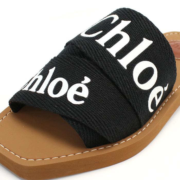 Chloé ロゴ入りブラックサンダル Chloe クロエ CHLOE レディースサンダル ブランド CHC22U188Z3