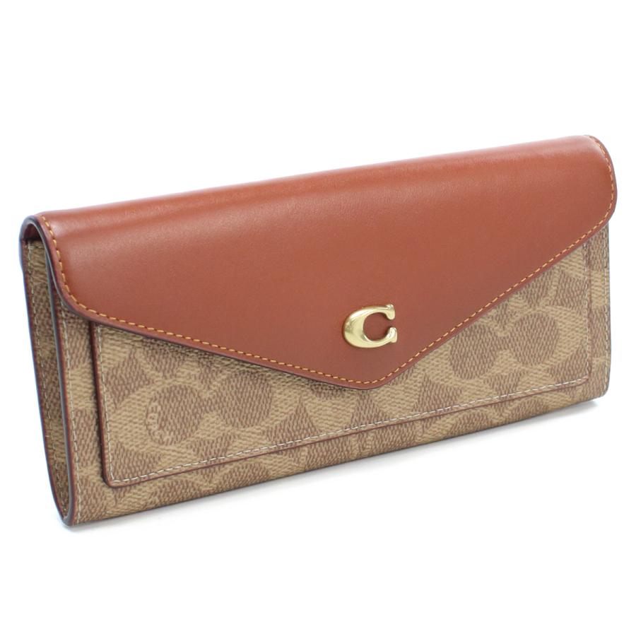 コーチ COACH 長財布ニ折小銭入付き C2327 B4NQ4 ブラウン系 wallet-01 