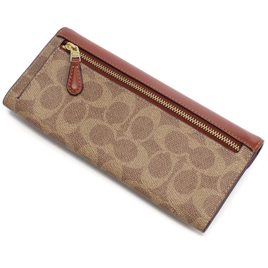 コーチ COACH 長財布ニ折小銭入付き C2327 B4NQ4 ブラウン系 wallet-01 