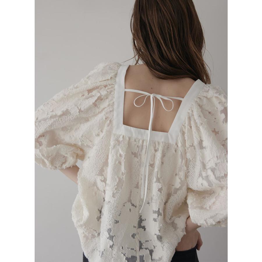 コエル（COEL）/スクエアネックシアージャガードブラウス COEL（コエル） スクエアネックシアージャガードブラウス ブラウス