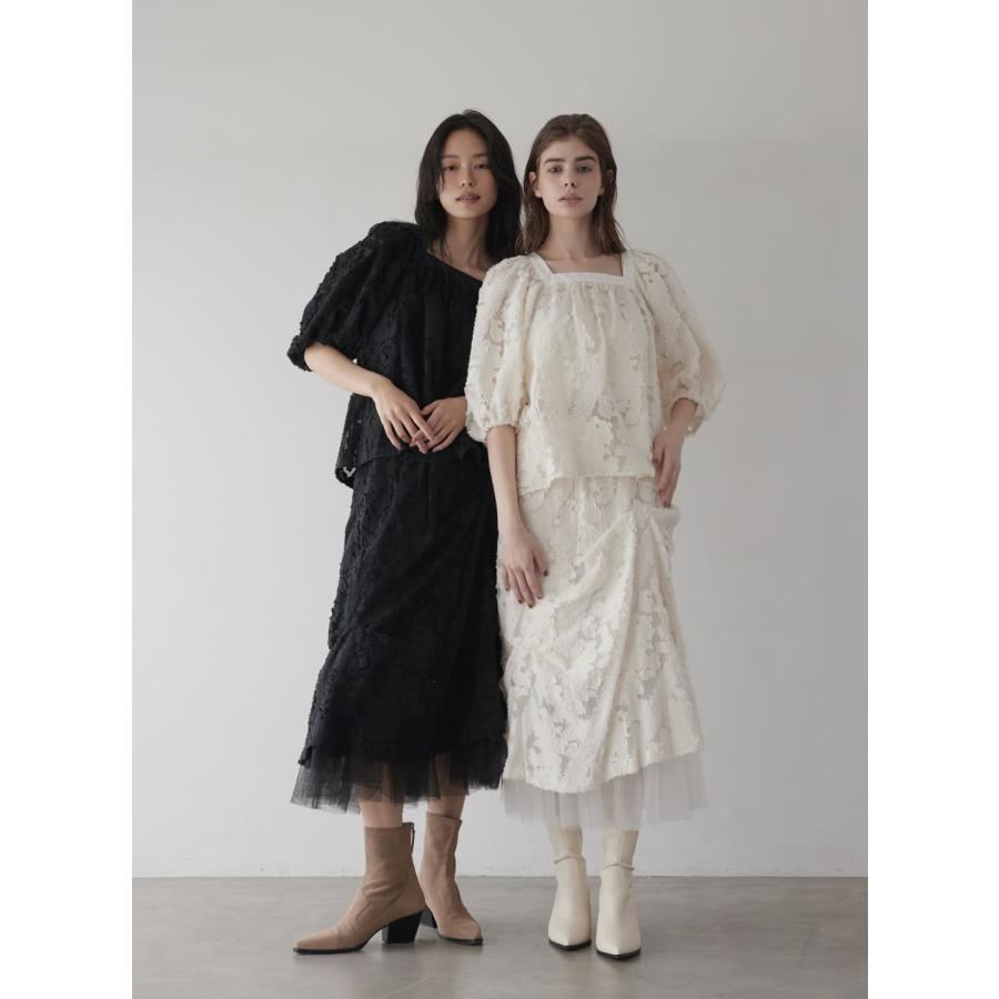 COEL 【40%OFF】 スクエアネックシアージャガードブラウス COEL コエル  