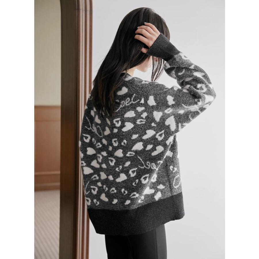 美品　COEL ハートジャガードビッグカーディガン COEL（コエル） 【50%OFF】 ハートジャガードビッグカーディガン