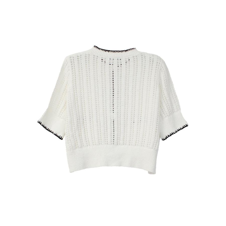 COEL バイカラー半袖ニットカーディガン COEL コエル : ビッグ