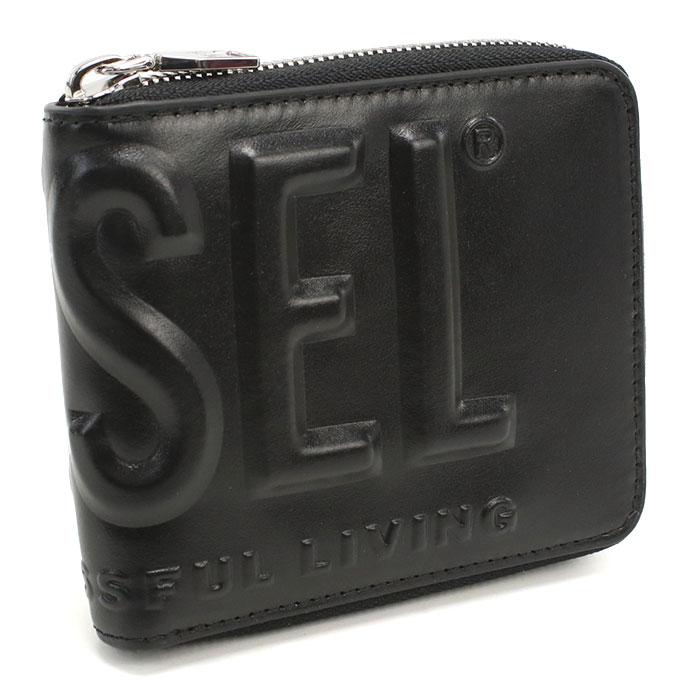 美品 DIESEL 牛革 ビッグロゴ 財布 ラウンドファスナー DIESEL（ディーゼル） ラウンドファスナー財布 ロゴ X10007 PR818