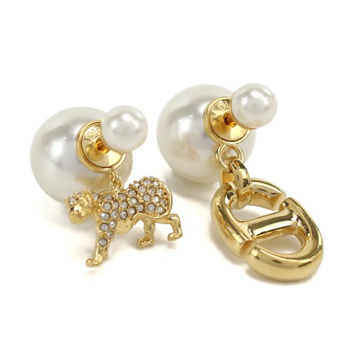 Christian Dior ディオール パール ピアス CDモチーフ E2411 WOMCY 03S