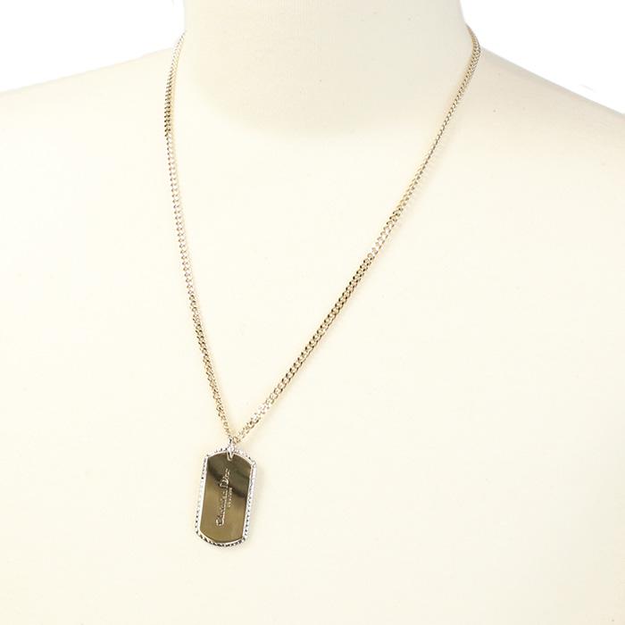 Christian Dior ディオール プレート ペンダント ネックレス N2504  