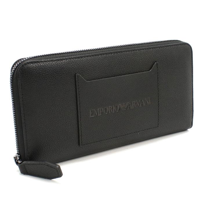 アルマーニ オーガナイザー ラウンドファスナー長財布　ブラック EMPORIO ARMANI エンポリオアルマーニ オーガナイザー 長財布 EM001579