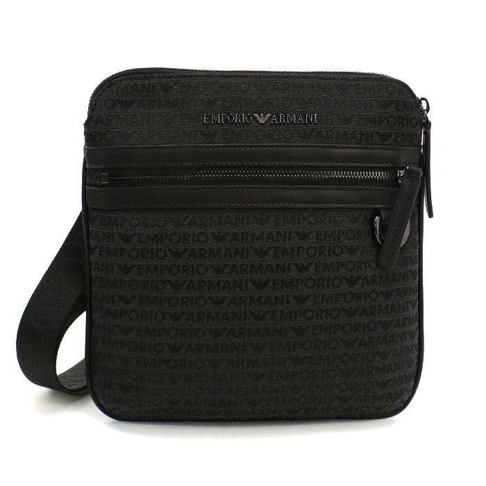 【EMPORIO ARMANI】ブラック ボストンバッグ EMPORIO ARMANI エンポリオアルマーニ 斜め掛け ショルダーバッグ