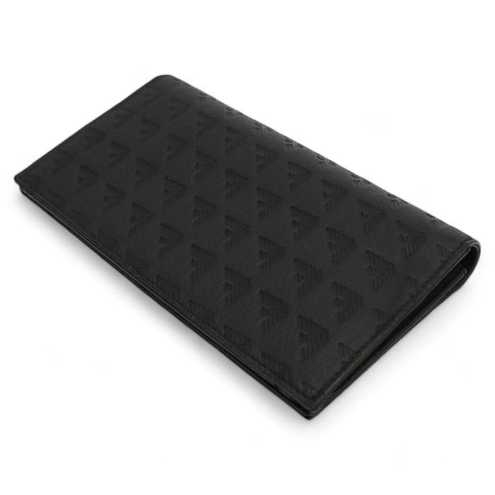 EMPORIO ARMANI 長財布ニ折 Y4R624 YQ67I 80001 BLACK wallet-01  