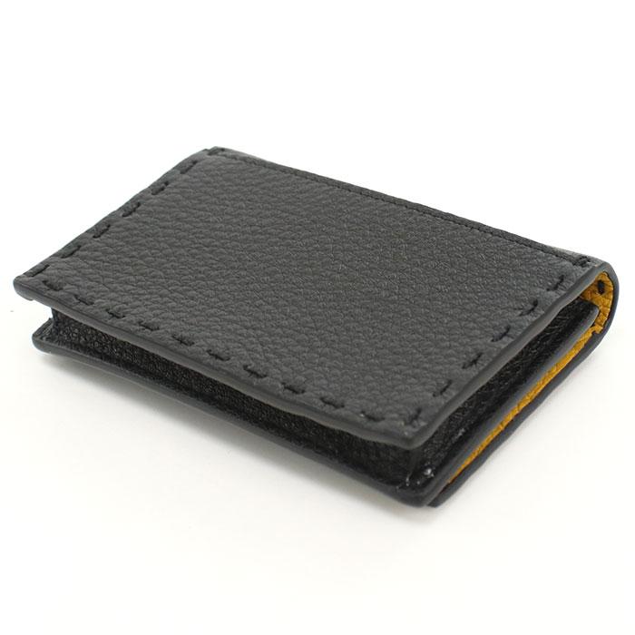 FENDI フェンディ セレリア カードケース 名刺入れ ブラック レザー 7M0222 シルバー金具 FENDI（フェンディ） カードケース SELLERIA セレリア 7M0222 AP3B