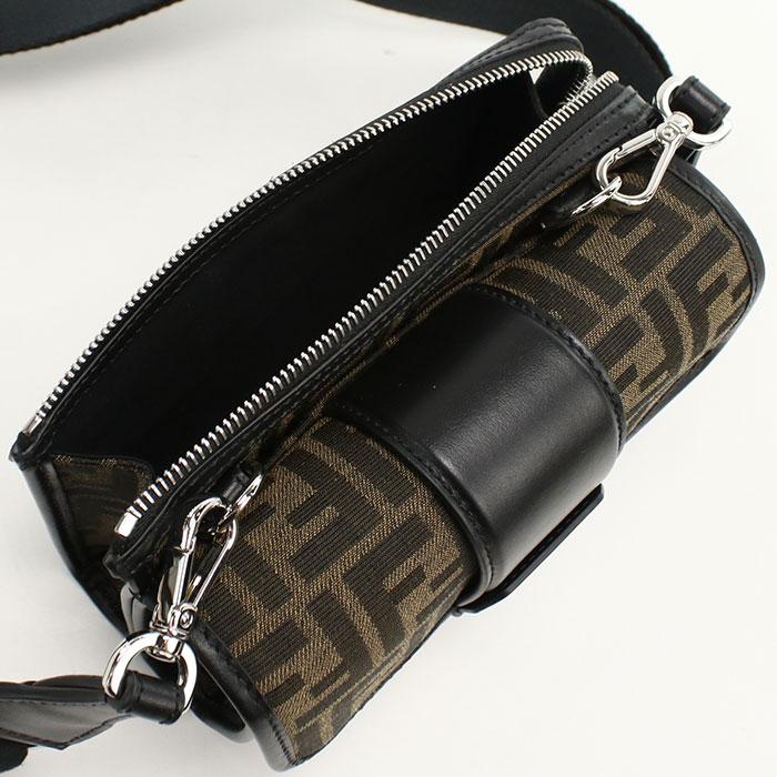 FENDI（フェンディ） ダブルバゲット ブラウンジャカードFF 斜め掛け