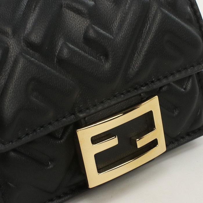 FENDI フェンディ バケット マイクロ 三つ折り財布 小銭入付き 8M0395 AAJD F0KUR レディース ブラック 爆買の画像
