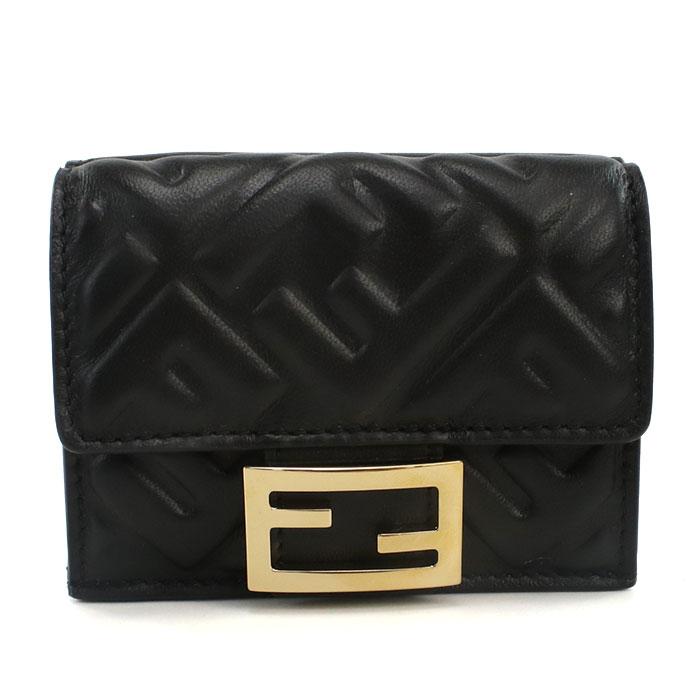 FENDI フェンディ バケット マイクロ 三つ折り財布 小銭入付き 8M0395 AAJD F0KUR レディース ブラック 爆買の画像