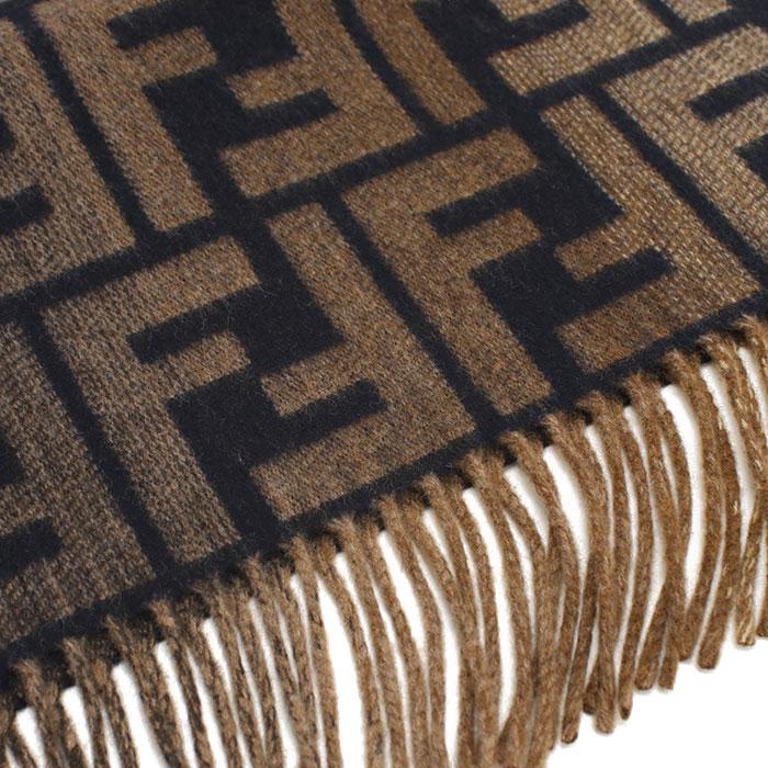 【父の日】FENDI フェンディ FF柄 マフラー FXS471 ATQC F0DE8 メンズ ブラウン 爆買の画像