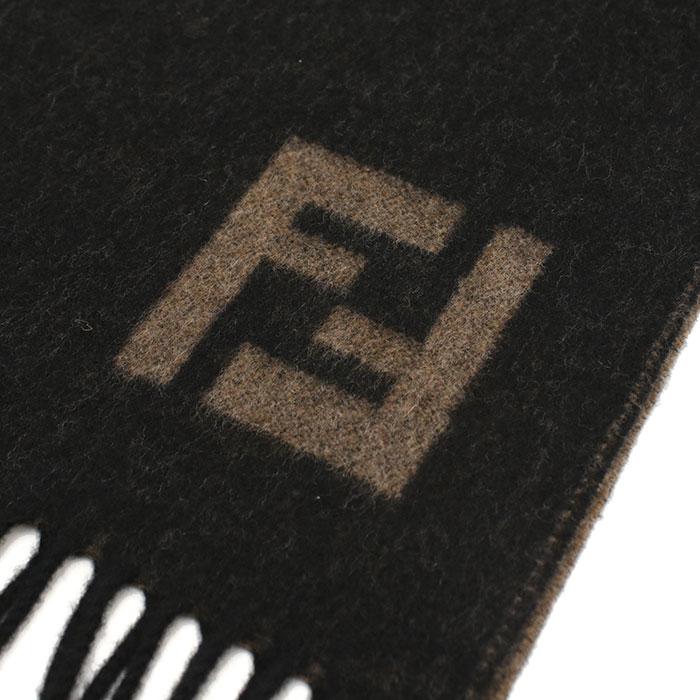 【父の日】FENDI フェンディ リバーシブル マフラー FF柄 FXS734 AYBF F1TTF メンズ ブラック 爆買の画像