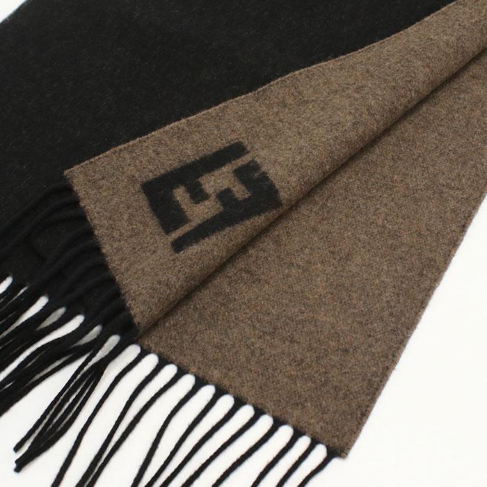 【父の日】FENDI フェンディ リバーシブル マフラー FF柄 FXS734 AYBF F1TTF メンズ ブラック 爆買の画像