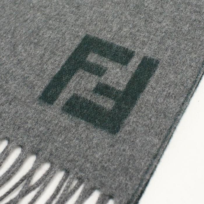 【父の日】FENDI フェンディ リバーシブル マフラー FFロゴ FXS734 AYBF F1TTE メンズ グレー 爆買の画像
