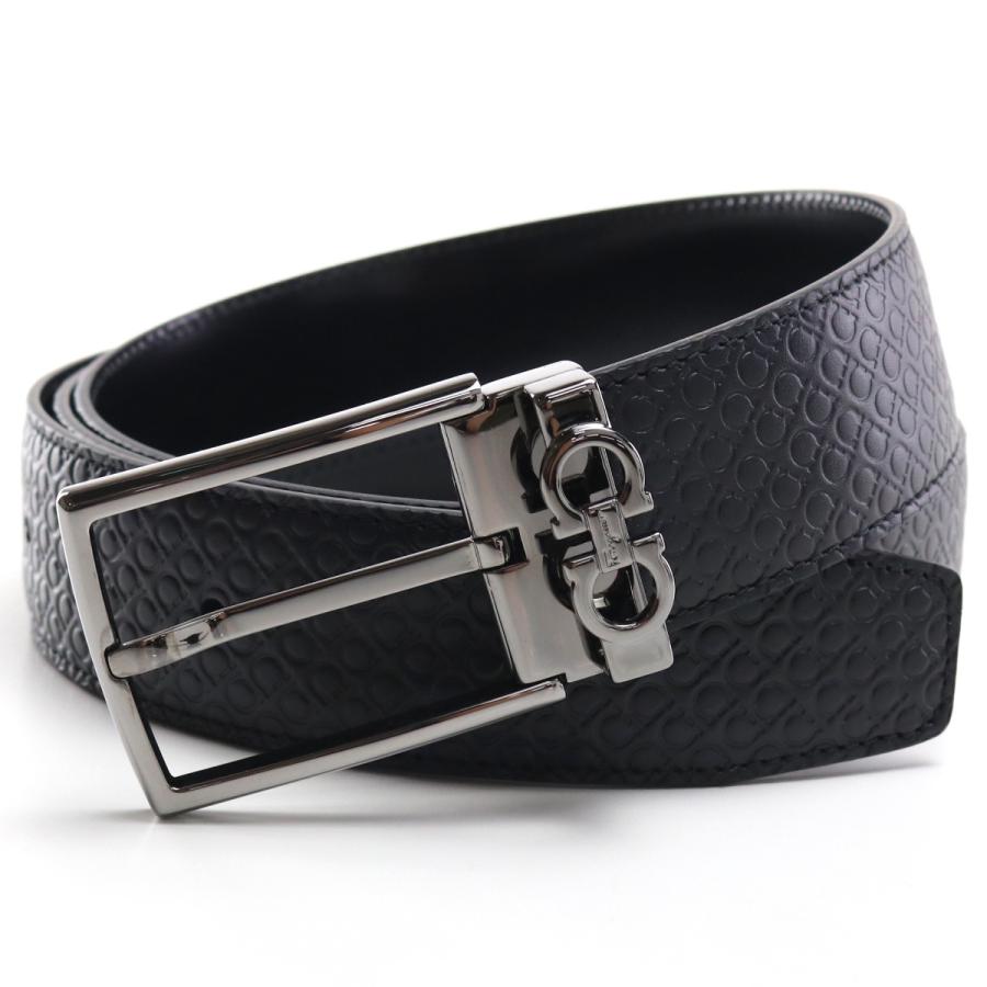 フェラガモ FERRAGAMO  メンズベルト 67-A037 0718382 NERO/NERO ブラック bos-31｜bighit