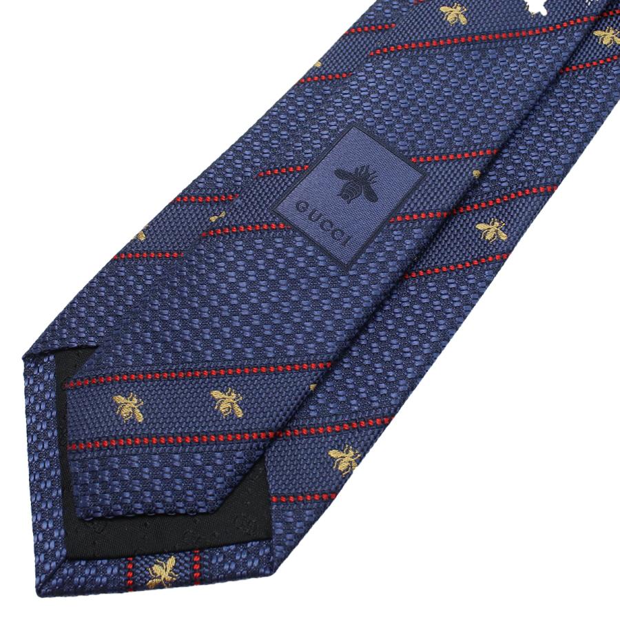 【新品】グッチ GUCCI Bee刺繍 ストライプ ネクタイ ナロータイ 451528　4E002　4574 ブルー系、マルチカラー GUCCI（グッチ） GUCCI Bee刺繍 ストライプ ネクタイ ナロータイ