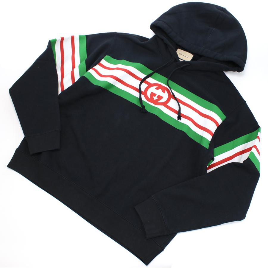 【父の日】GUCCI グッチ インターロッキングG パーカー フーディー 646953 XJDAH 1082 メンズ ブラック 爆買の画像