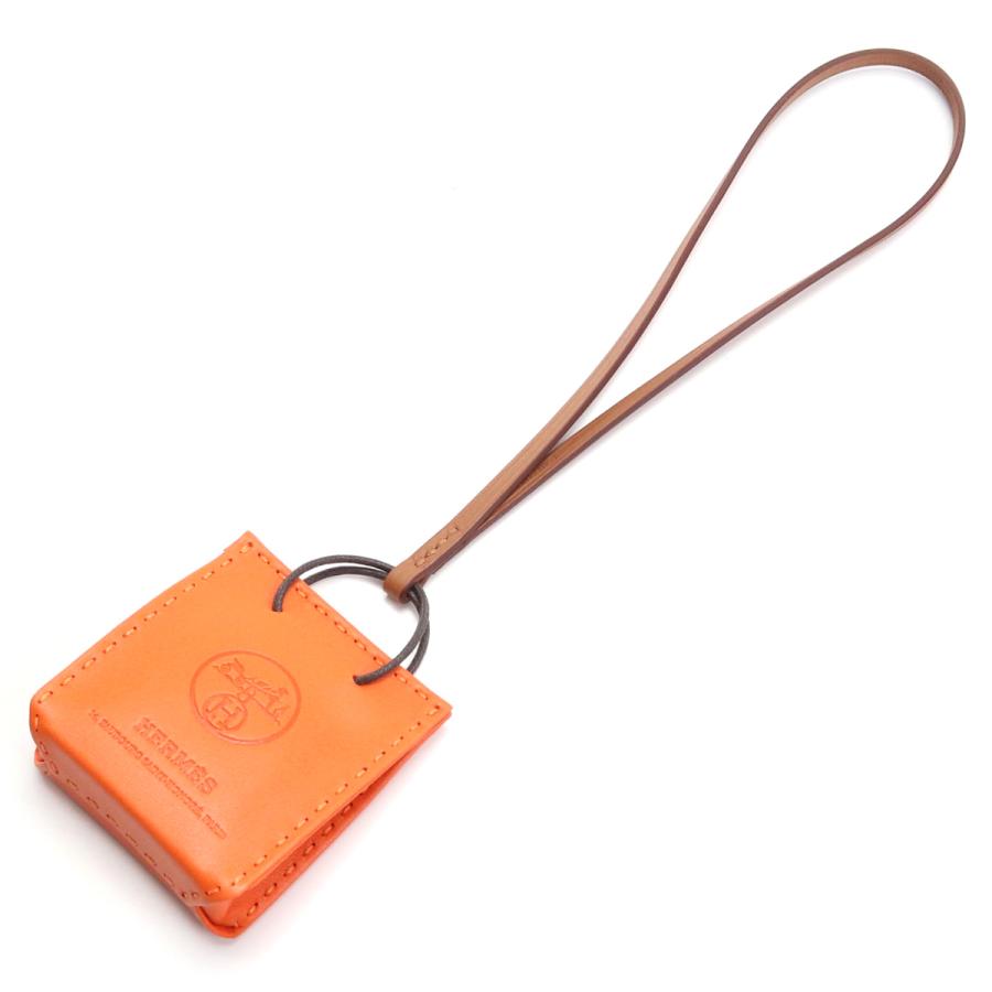 HERMES エルメス バッグチャーム サックオランジュ アニューミロ FEU