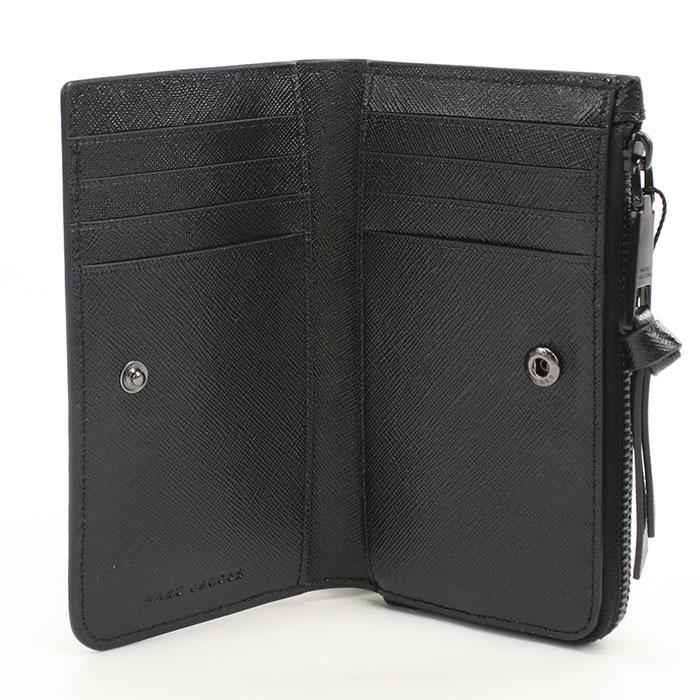 MARC JACOBS マークジェイコブス 二つ折り財布 小銭入付き 2F5SMP071S01 001 THE MEDIUM FLAT WALLET レディース ブラック MARC JACOBS（マーク・ジェイコブス） 二つ折り財布 小銭入付き