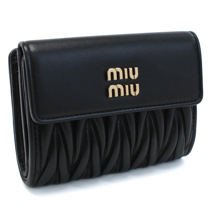ミュウミュウ MIUMIU 三折財布小銭入付き マテラッセ レザー 5ML002 