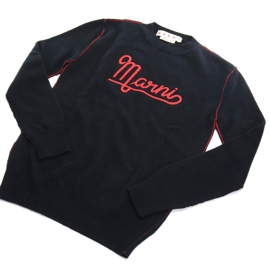 MARNI マルニ ロゴ セーター ニット ロゴ GCMD0283Q0 UFH525 00N99 レディース ブラック 爆買の画像