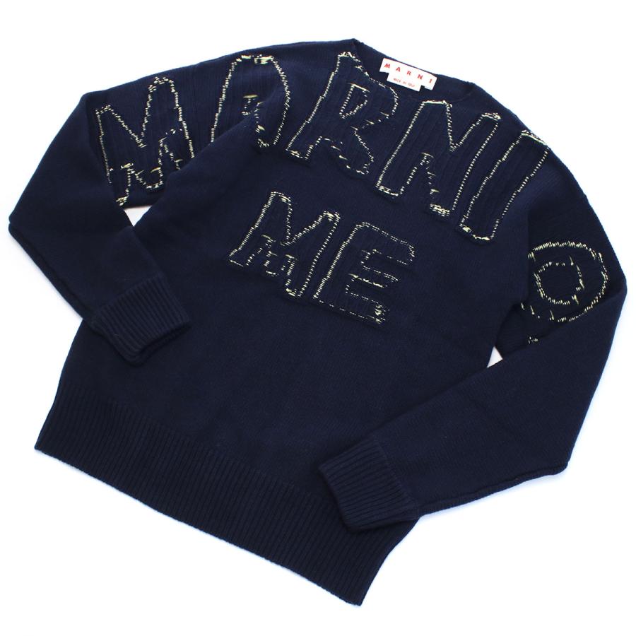 【父の日】MARNI マルニ ロゴ セーター ニット GCMG0263Q0 UFH463 INB79 メンズ ネイビー 爆買の画像