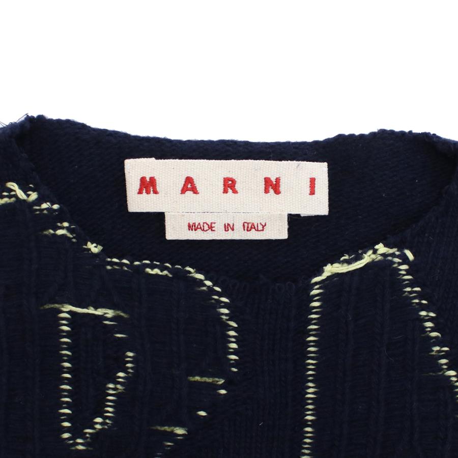 【父の日】MARNI マルニ ロゴ セーター ニット GCMG0263Q0 UFH463 INB79 メンズ ネイビー 爆買の画像