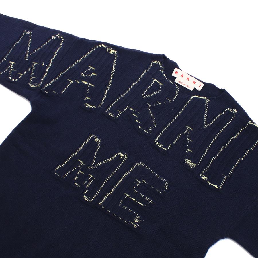 【父の日】MARNI マルニ ロゴ セーター ニット GCMG0263Q0 UFH463 INB79 メンズ ネイビー 爆買の画像